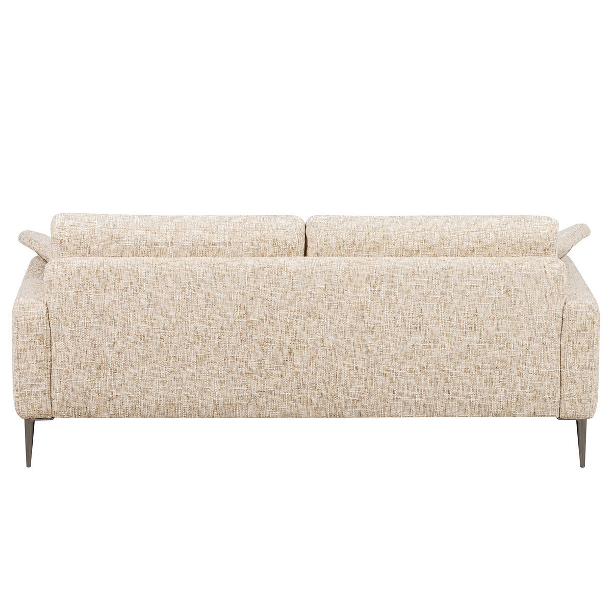 3,5-SITZER - Beige/Schwarzchrom, Design, Textil/Metall (207/85/92cm) - Livetastic