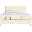 BOXSPRINGBETT 180/200 cm  in Creme  - Chromfarben/Creme, KONVENTIONELL, Kunststoff/Textil (180/200cm) - Voleo