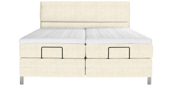 BOXSPRINGBETT 180/200 cm  in Creme  - Chromfarben/Creme, KONVENTIONELL, Kunststoff/Textil (180/200cm) - Voleo