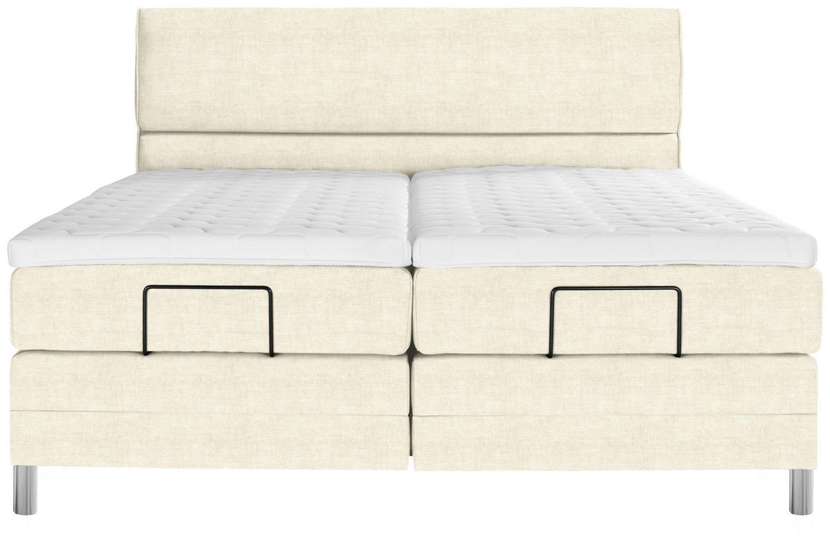 BOXSPRINGBETT 200/200 cm  in Creme  - Chromfarben/Creme, Konventionell, Kunststoff/Textil (200/200cm) - Voleo