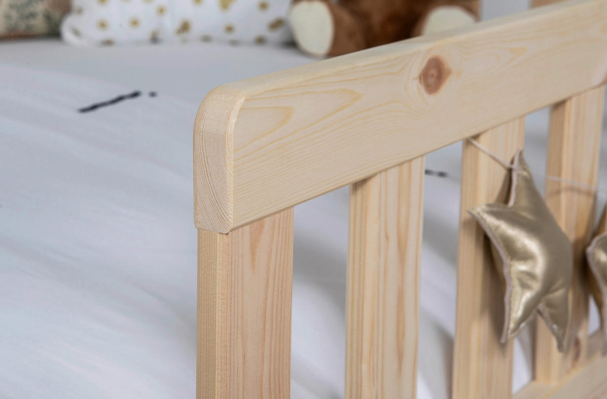 HAUSBETT 100/200 cm,  in Naturfarben, Weiß  - Naturfarben/Weiß, MODERN, Holz/Textil (100/200cm) - MID.YOU