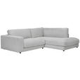 ECKSOFA  in Cord Grau  265/224 cm  - Schwarz/Grau, Design, Kunststoff/Textil (265/224cm) - Hom`in