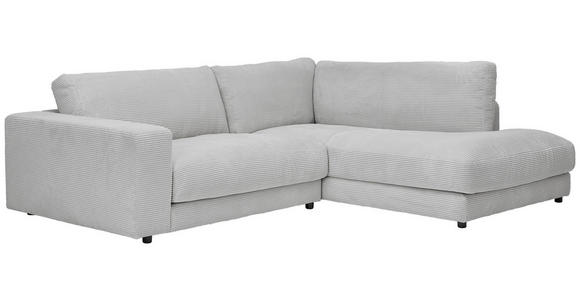 ECKSOFA  in Cord Grau  265/224 cm  - Schwarz/Grau, Design, Kunststoff/Textil (265/224cm) - Hom`in