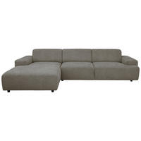ECKSOFA 184/294 cm  in Flachgewebe Taupe Rücken echt  184/294 cm  - Taupe/Schwarz, KONVENTIONELL, Kunststoff/Textil (184/294cm) - Hom`in