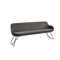 SITZBANK 200/87/65 cm Webstoff Anthrazit Metall  - Anthrazit/Schwarz, Design, Textil/Metall (200/87/65cm) - Musterring
