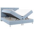 BOXBETT 160/200 cm,  in Blau, Matratze, Bettkasten, Topper, H2 = mittel  - Chromfarben/Blau, KONVENTIONELL, Textil/Metall (160/200cm) - Carryhome