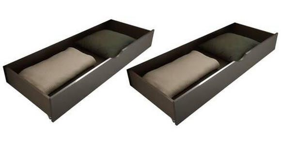 BETTKASTENSET Graphitfarben - Graphitfarben, KONVENTIONELL, Holzwerkstoff/Kunststoff (137/19/62cm) - Carryhome