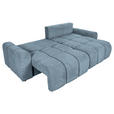 ECKSOFA in Flachgewebe Blau  - Blau/Schwarz, KONVENTIONELL, Kunststoff/Textil (256/157cm) - Carryhome