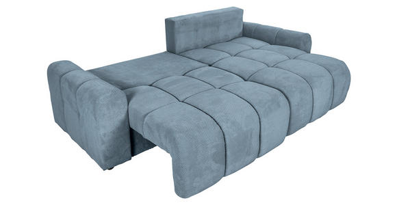 ECKSOFA in Flachgewebe Blau  - Blau/Schwarz, KONVENTIONELL, Kunststoff/Textil (256/157cm) - Carryhome