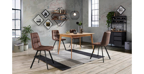 STUHL  in Stahl Mikrofaser Metall, Textil  - Schwarz/Braun, Design, Textil/Metall (46/88/54cm) - Carryhome