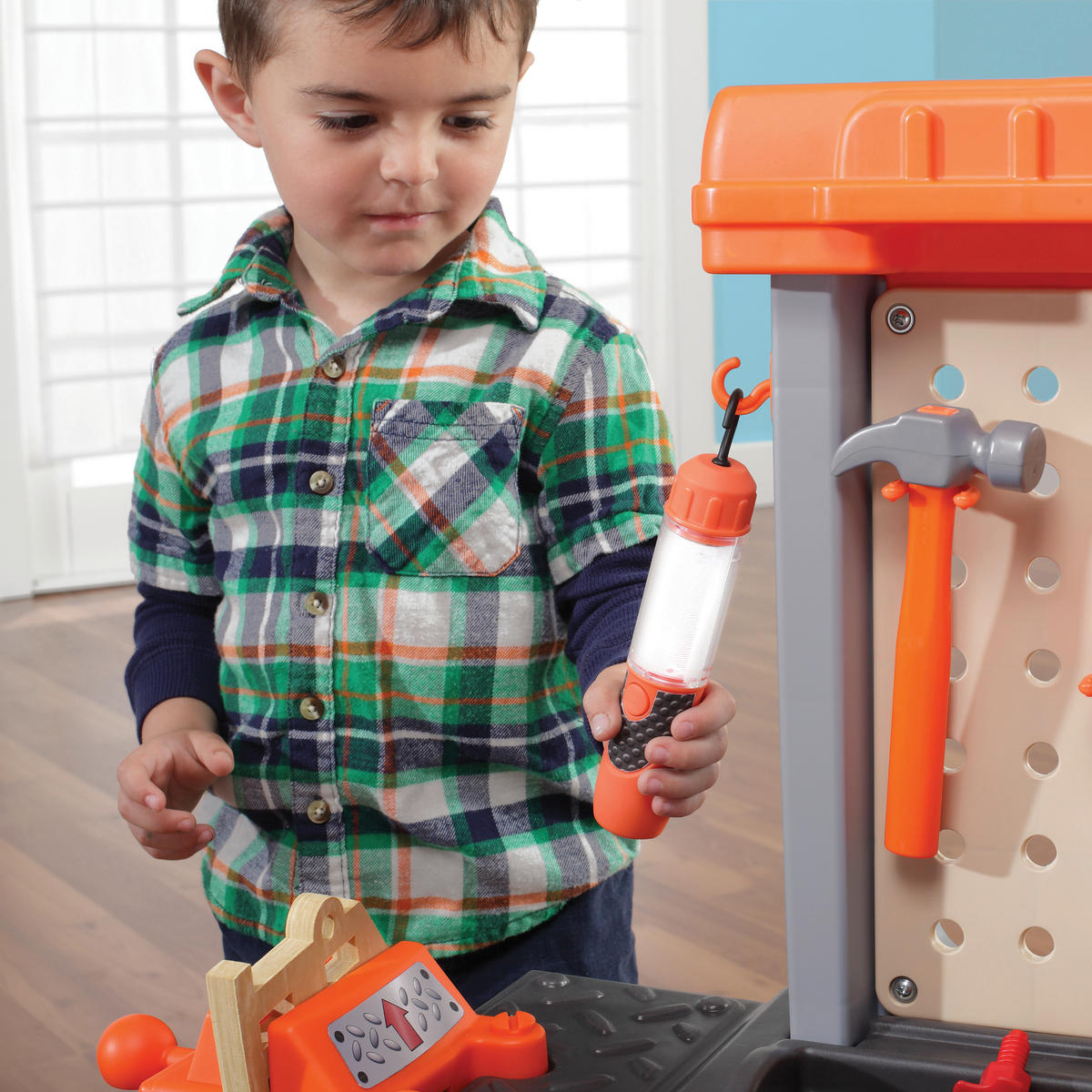 ARBETSBÄNK FÖR BARN - orange/beige, Klassisk, plast (92,1/89,9/33cm)