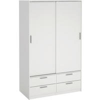 SCHIEBETÜRENSCHRANK 121,2/200/60,3 cm 2-türig  - Silberfarben/Weiß, MODERN, Holzwerkstoff/Metall (121,2/200/60,3cm) - MID.YOU