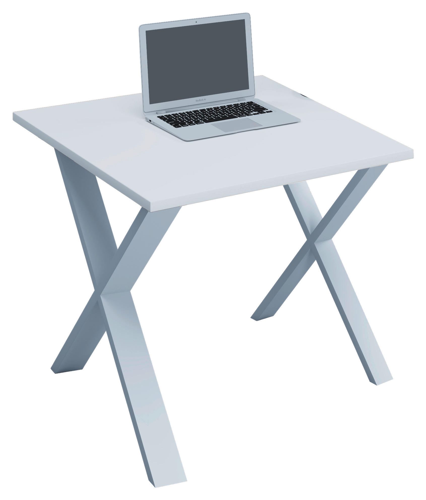 SKRIVBORD 80/80/76 cm i vit - vit, Modern, metall/trämaterial (80/80/76cm) - MID.YOU
