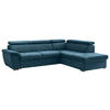 ECKSOFA Hellblau Chenille  - Chromfarben/Hellblau, Design, Textil/Metall (262/216cm) - Livetastic