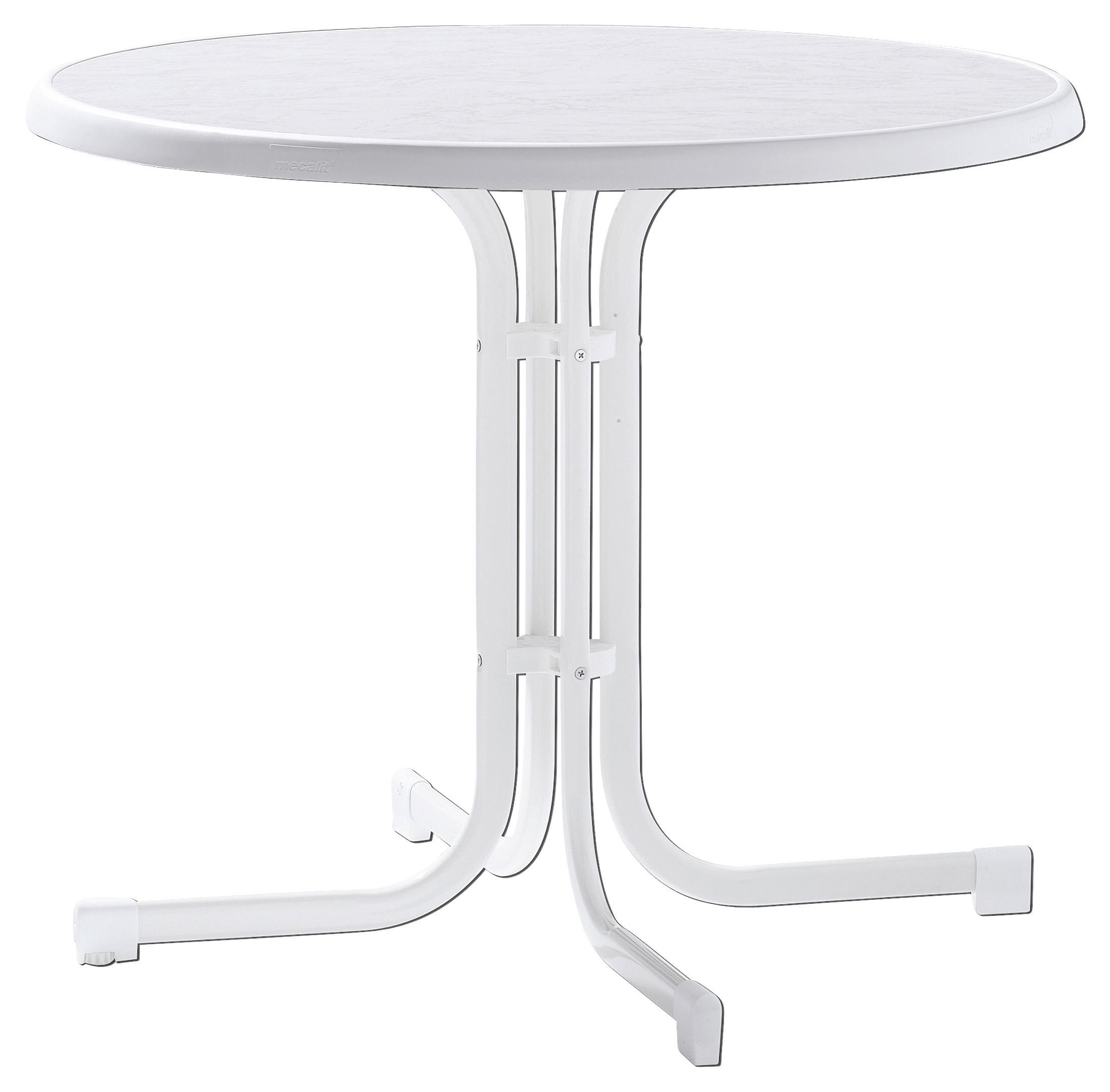 GARTENTISCH Holzwerkstoff Weiß rund  - Weiß, MODERN, Holzwerkstoff/Metall (86/86/72cm) - Sieger