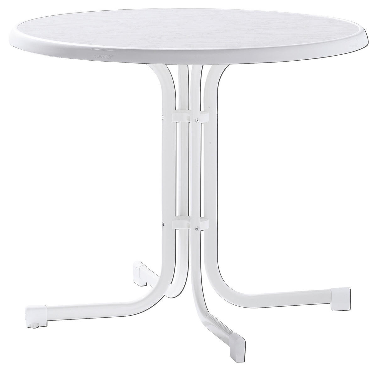 GARTENTISCH 86/86/72 cm Holzwerkstoff rund  - Weiß, MODERN, Holzwerkstoff/Metall (86/86/72cm) - Sieger