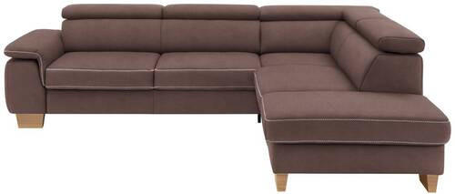 ECKSOFA Hellbraun Mikrofaser  - Hellbraun/Eichefarben, LIFESTYLE, Holz/Textil (273/226cm) - Beldomo System