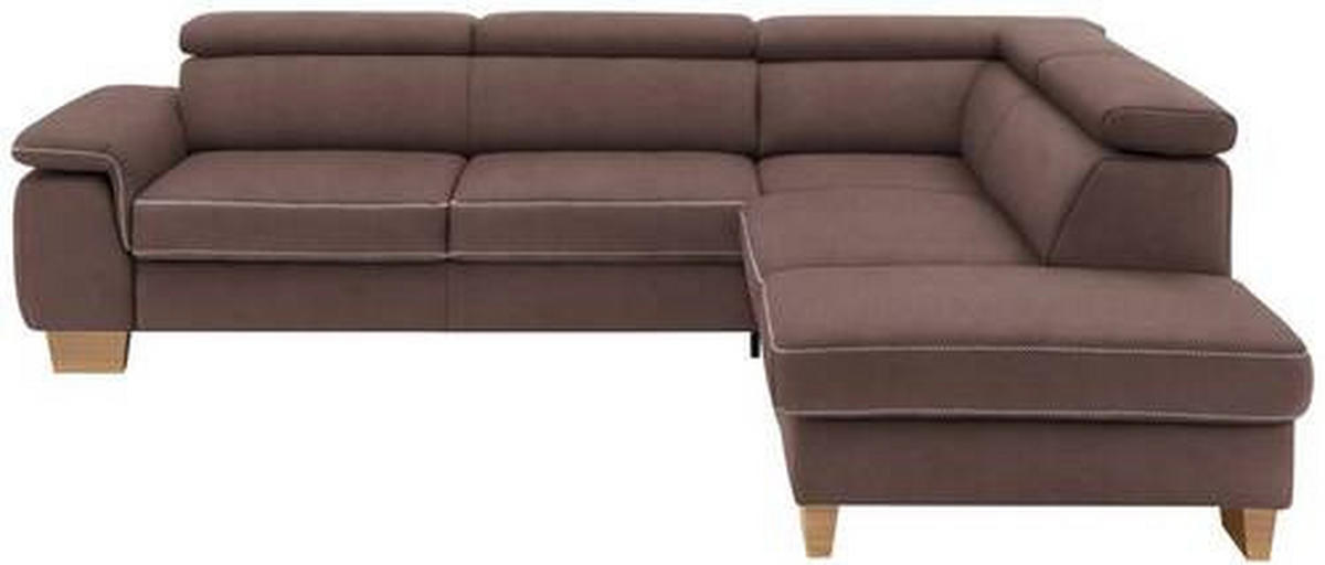 ECKSOFA Hellbraun Mikrofaser  - Hellbraun/Eichefarben, LIFESTYLE, Holz/Textil (273/226cm) - Beldomo System