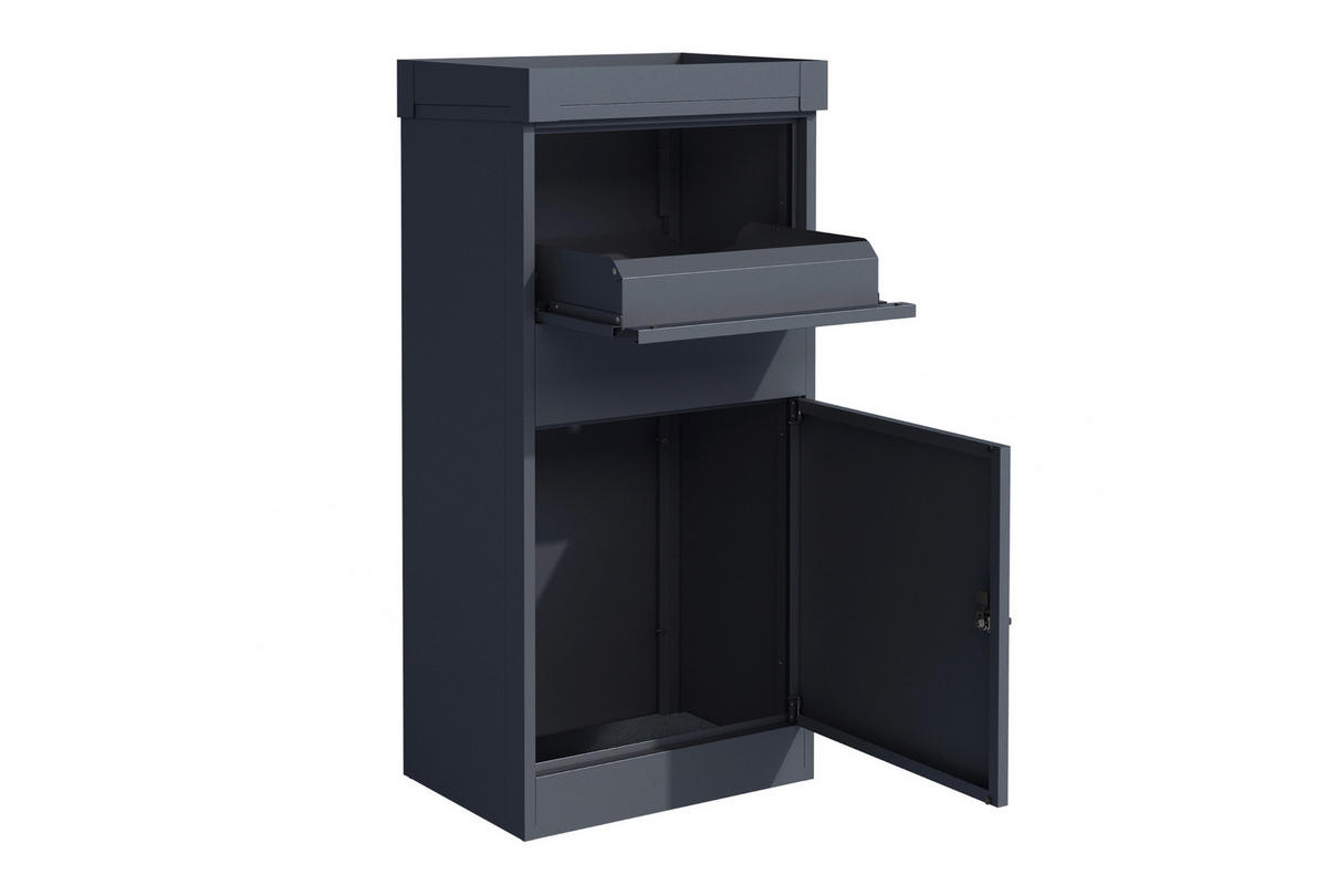 PAKETBOX  - Anthrazit, KONVENTIONELL, Metall (37/50/105cm)