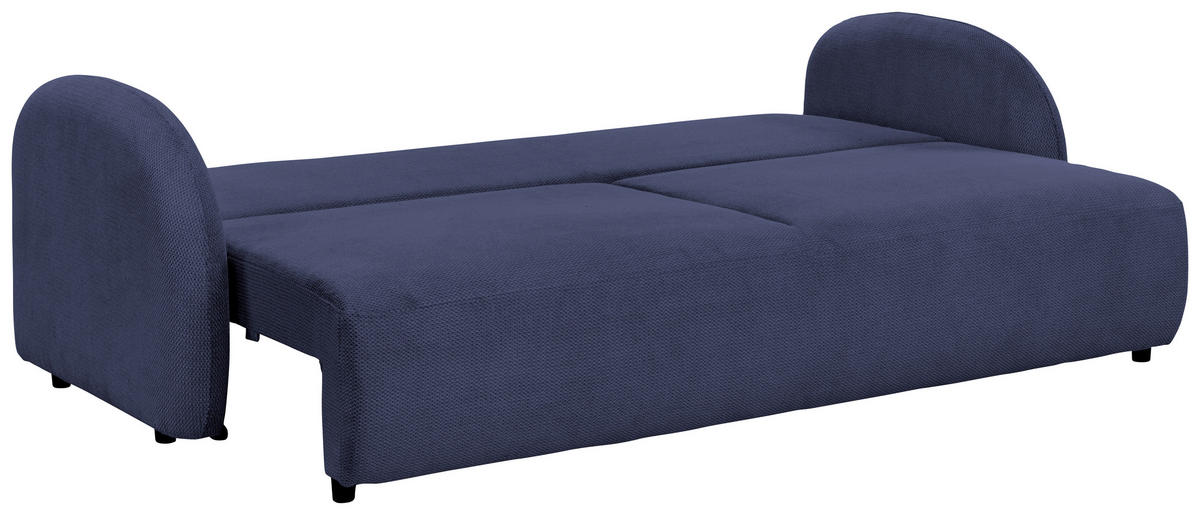 SCHLAFSOFA ROMA  mit Struktur Dunkelblau  - Schwarz/Dunkelblau, Design, Textil (230/90/105cm) - MID.YOU