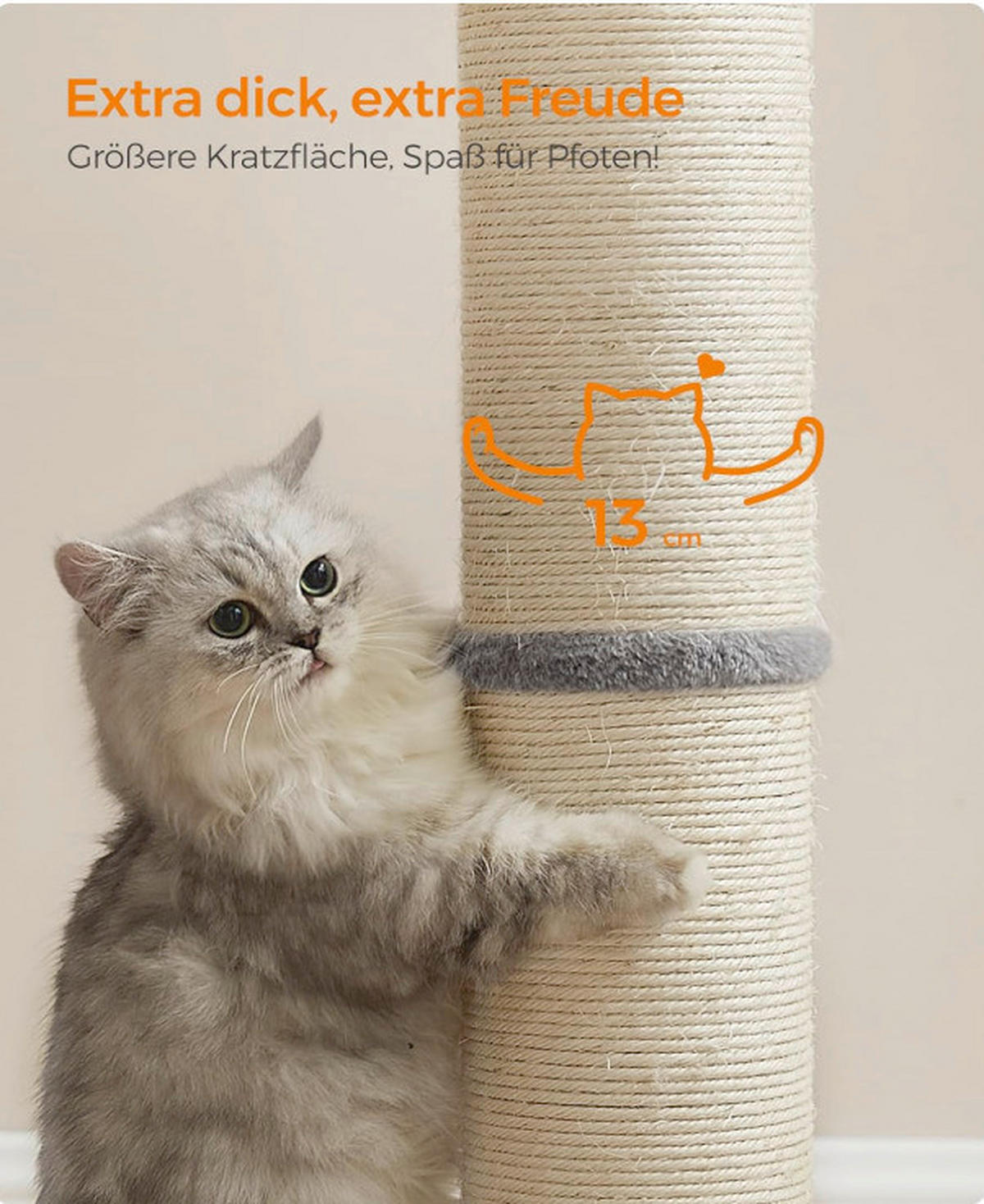 KRATZBAUM - Beige/Grau, Trend, Papier/Holzwerkstoff (50/85/40cm) - Boxxx
