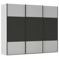 SCHWEBETÜRENSCHRANK 242/223/68 cm 3-türig Graphitfarben, Grau  - Schwarz/Graphitfarben, KONVENTIONELL, Holzwerkstoff/Metall (242/223/68cm) - Novel