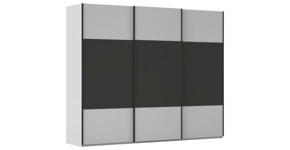 SCHWEBETÜRENSCHRANK 271/223/68 cm 3-türig Graphitfarben, Grau  - Schwarz/Graphitfarben, KONVENTIONELL, Holzwerkstoff/Metall (271/223/68cm) - Novel