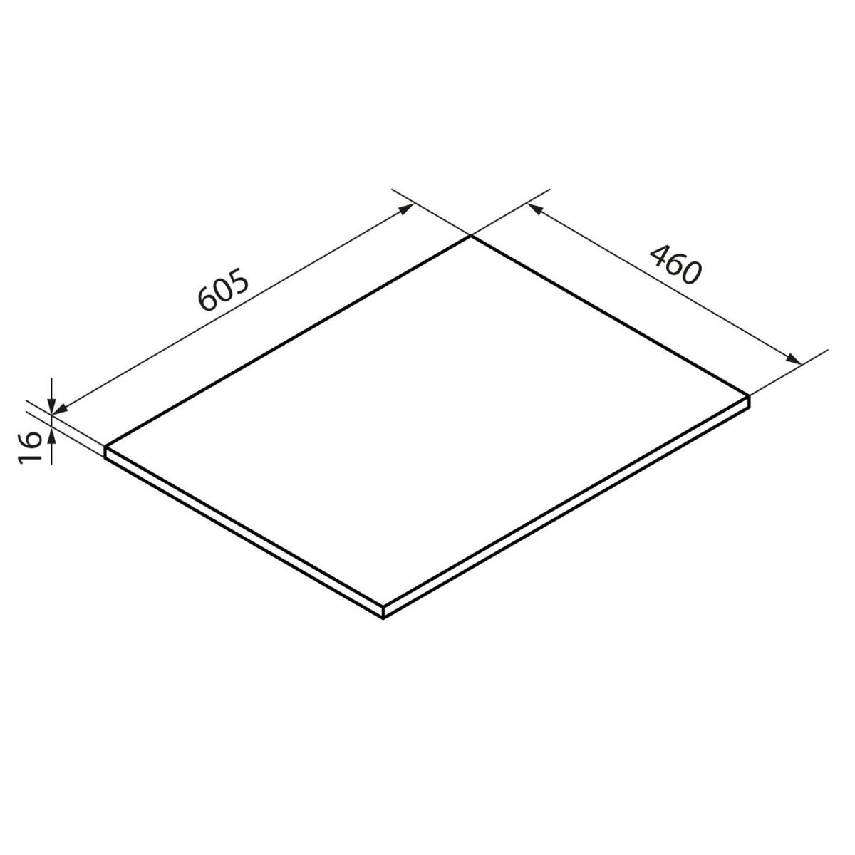 WASCHTISCHPLATTE 60,5/1,6/46 cm  - Schwarz, MODERN, Holzwerkstoff (60,5/1,6/46cm) - Voleo