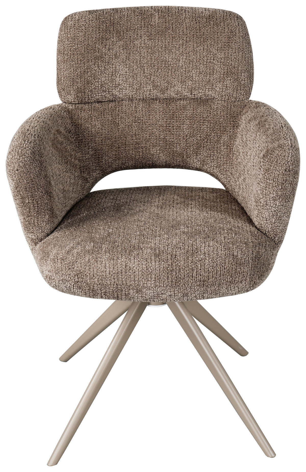 ARMLEHNSTUHL  Sitzfläche 360° drehbar Mikrofaser  Taupe  - Taupe, MODERN, Textil/Metall (61/88/63cm) - Livetastic