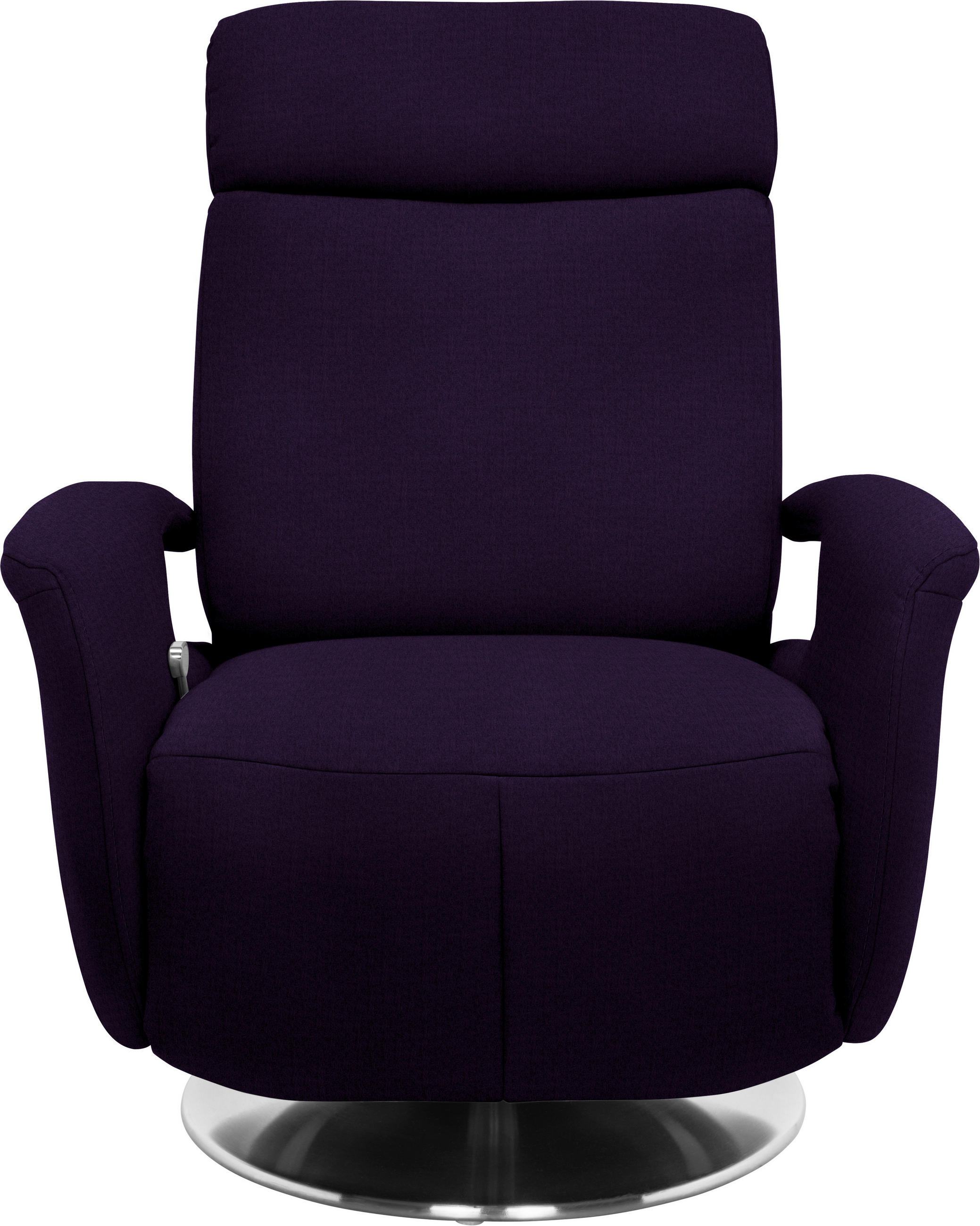 RELAXSESSEL in Textil Aubergine  - Edelstahlfarben/Aubergine, Konventionell, Textil/Metall (84/109/88cm) - Beldomo System