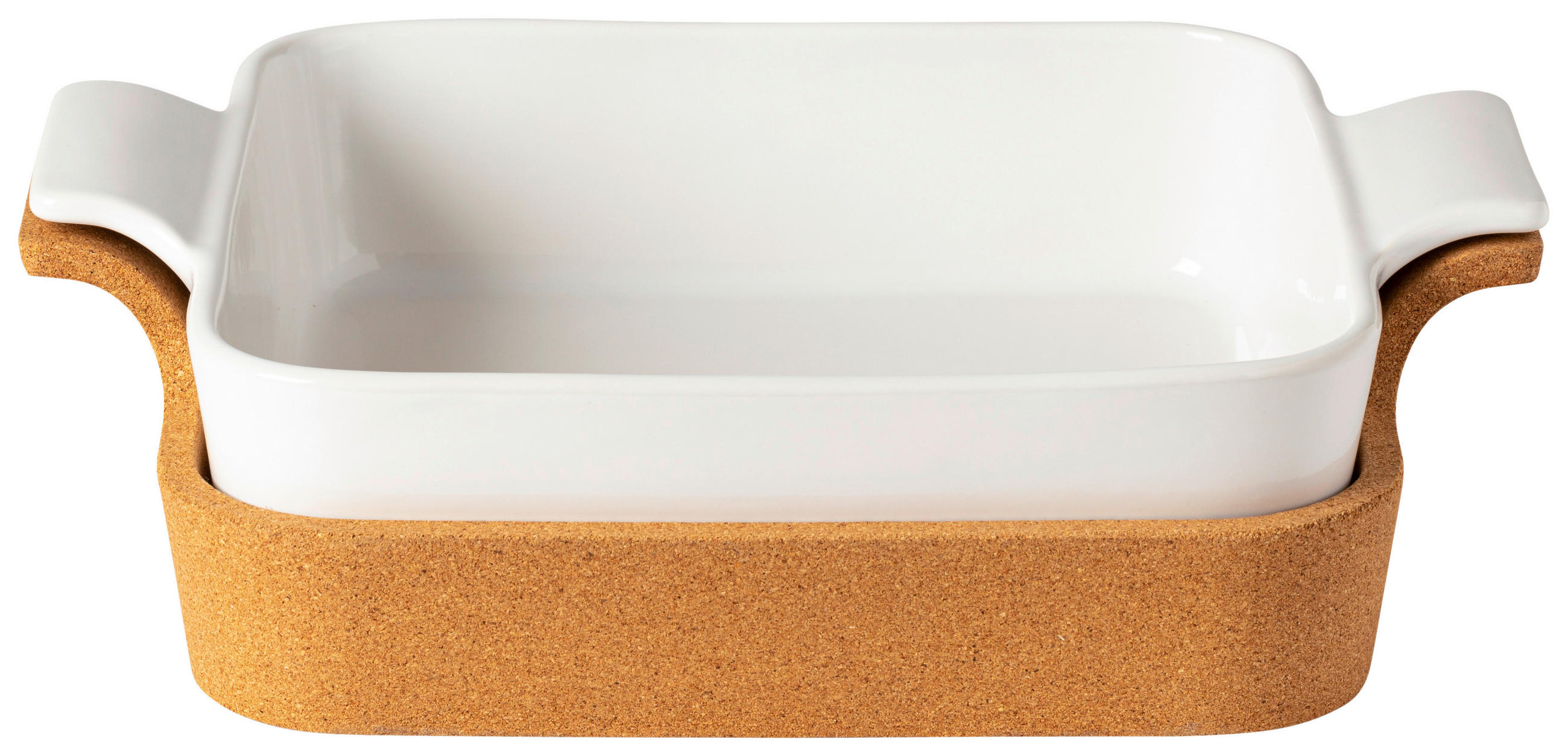 AUFLAUFFORM Holz, Keramik Feinsteinzeug  - Weiß Hochglanz/Braun, Basics, Holz/Keramik (33/8/25cm) - Costa Nova