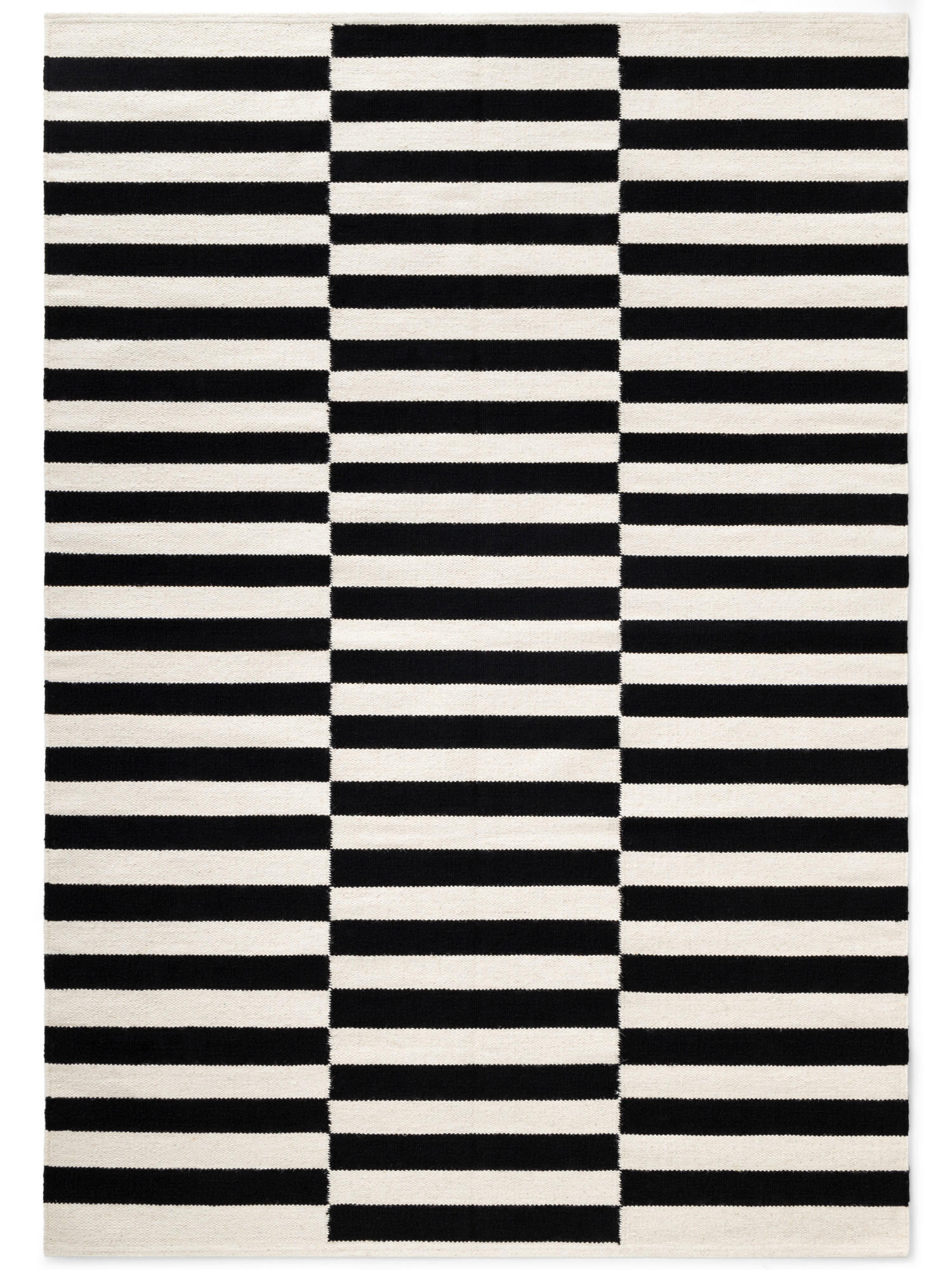 HANDWEBTEPPICH 120/180 cm Donna Schwarz, Weiß  - Schwarz/Weiß, Basics, Textil (120/180cm) - Hanse Home