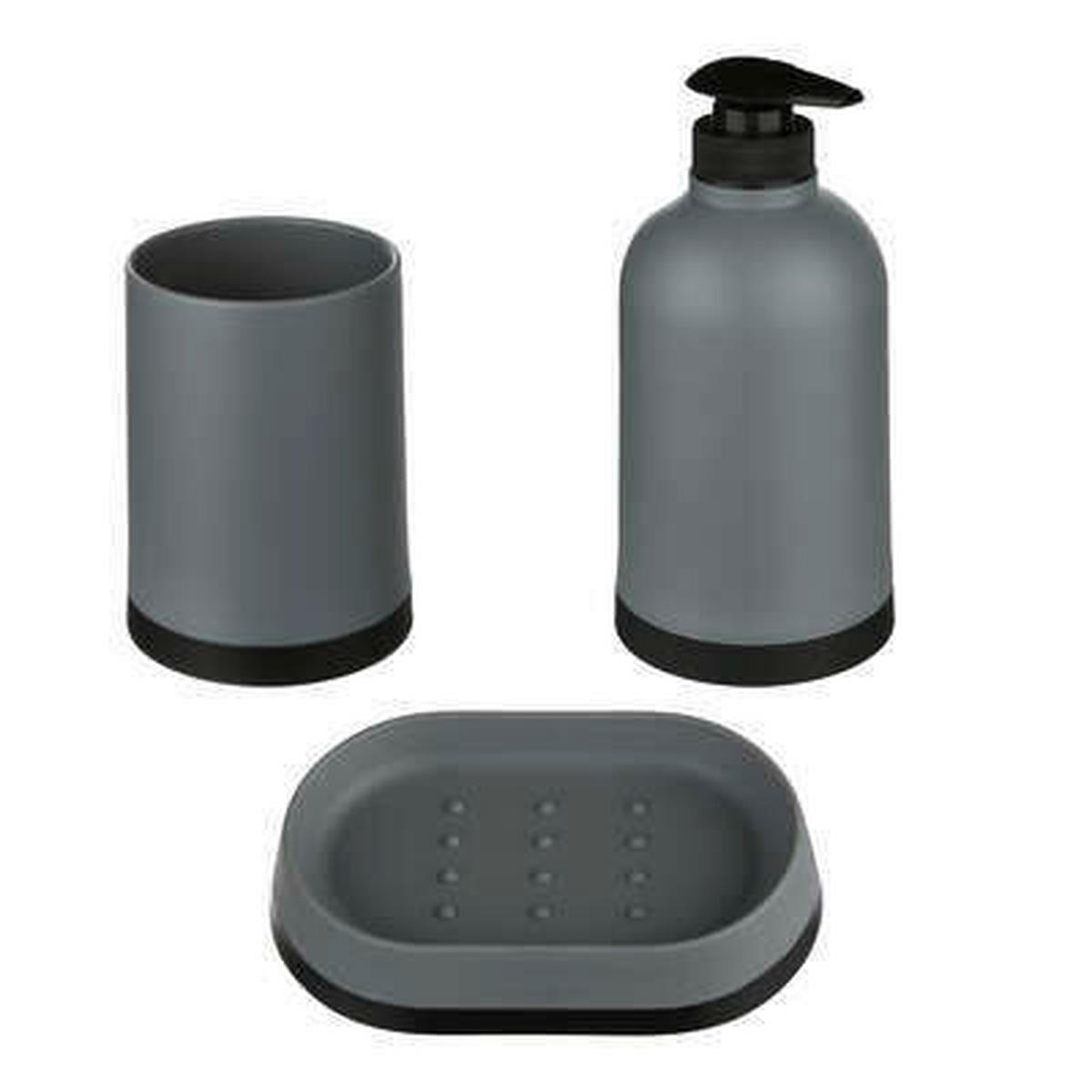 SET KUPAONSKOG PRIBORA  siva  X3  - siva, Basics, plastika (12,8/16/7,5cm) - Homeware