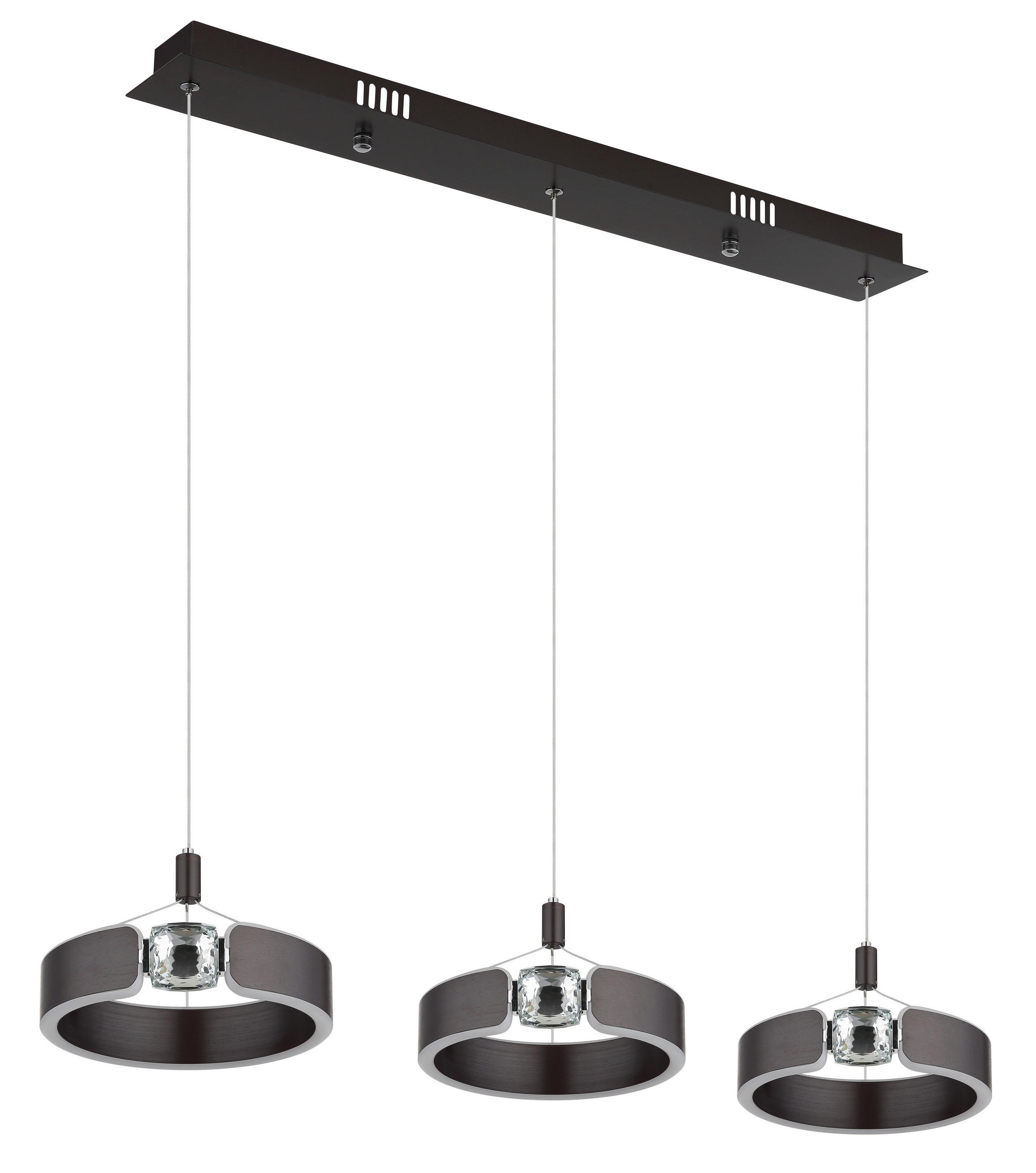 LED-HÄNGELEUCHTE HENDRICKS 86/22/125 cm   - Klar/Opal, Design, Glas/Kunststoff (86/22/125cm) - Globo