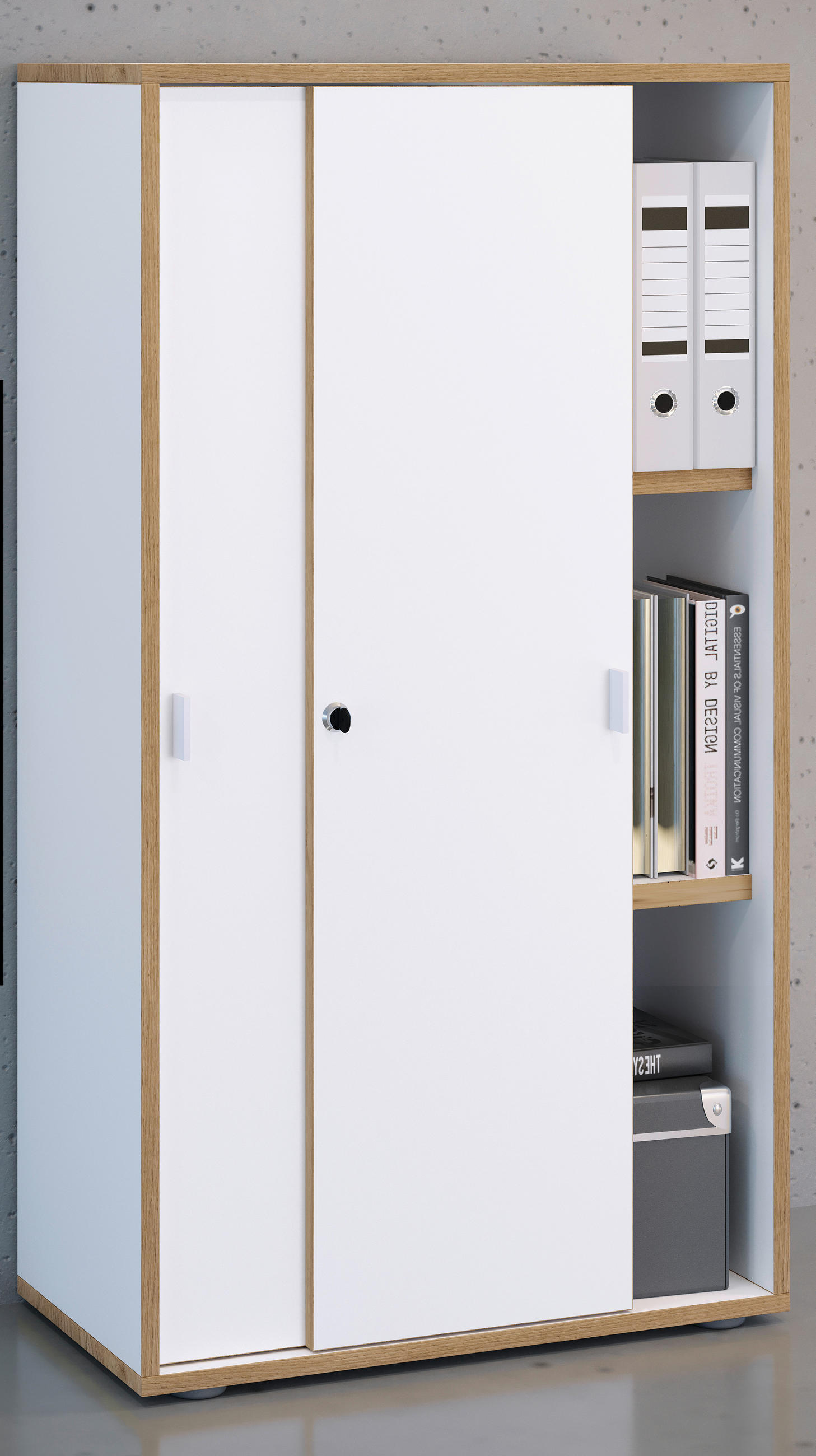 AKTENSCHRANK 60/110/37 cm  - Honigeiche/Weiß, Design, Holzwerkstoff (60/110/37cm) - MID.YOU