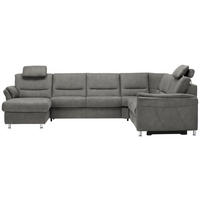 SOFFA i mikrofiber ljusgrå  - aluminiumfärg/ljusgrå, Klassisk, metall/textil (173/330/262cm) - Beldomo System