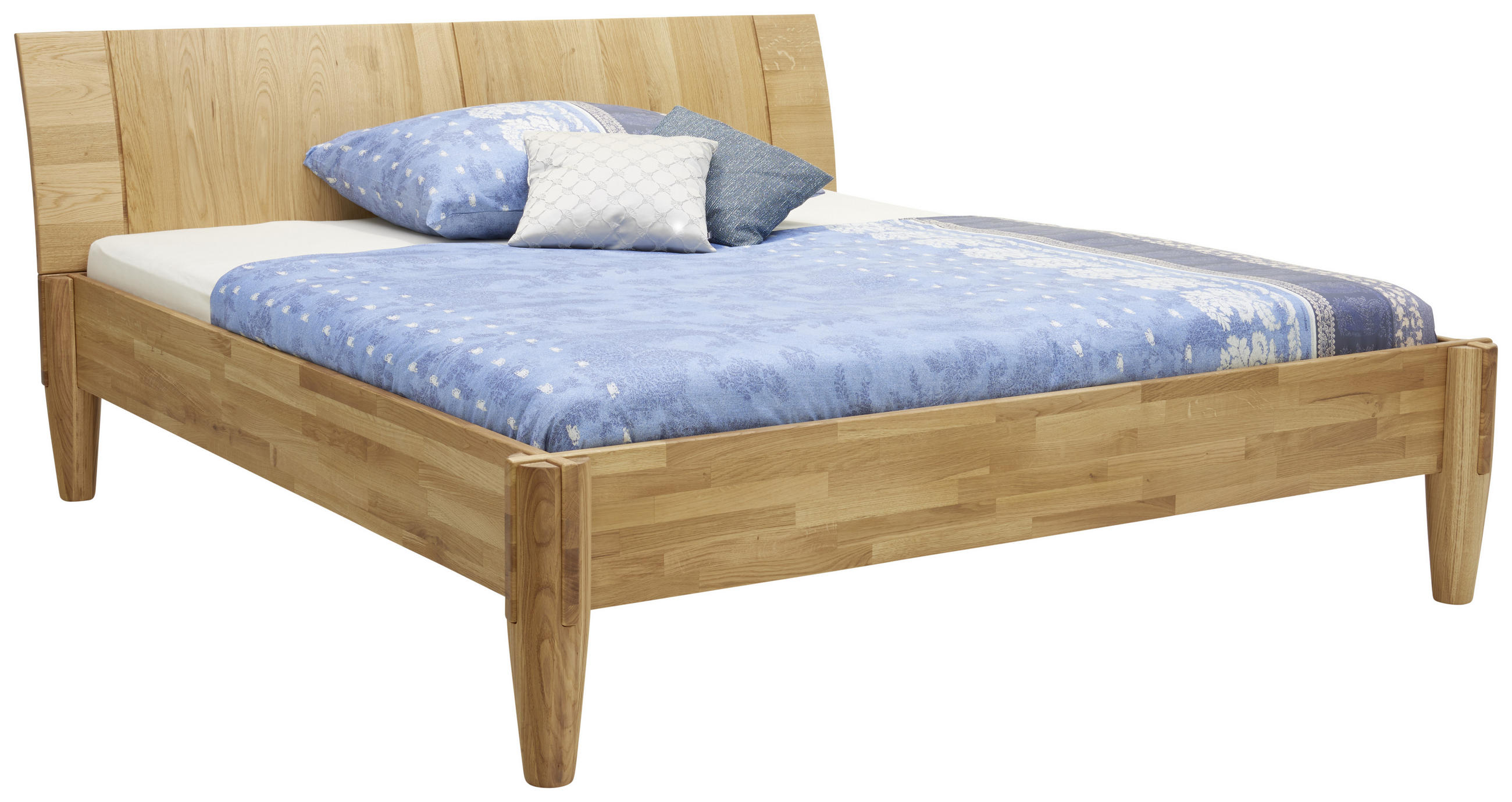 BETT Wildeiche massiv 140/200 cm Eichefarben - Eichefarben, Natur, Holz (140/200cm) - Linea Natura