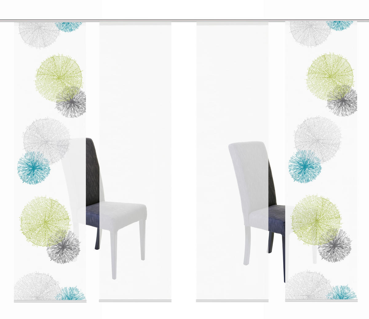 FLÄCHENVORHANG RAWLINS, 4-TLG. in Grün blickdicht  - Grün, Basics, Textil (60/245cm)