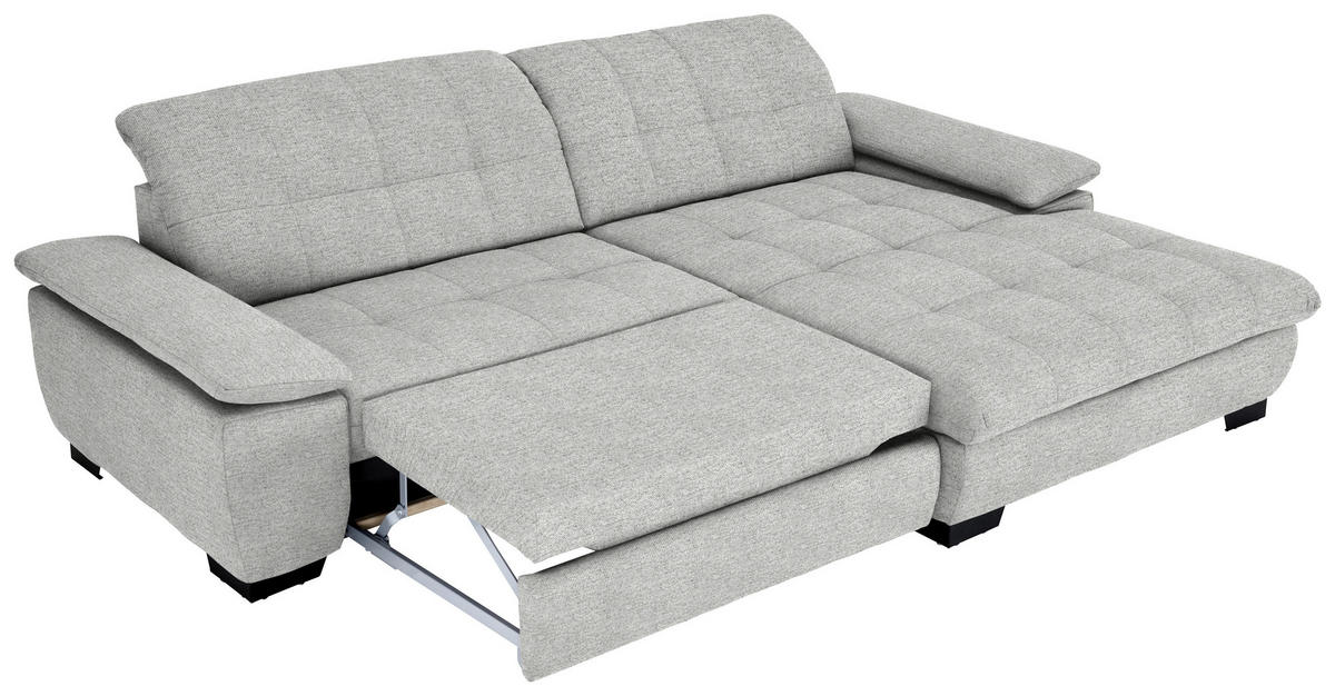 ECKSOFA in Webstoff Platinfarben  - Platinfarben/Schwarz, Design, Textil/Metall (265/180cm) - Carryhome