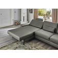 ECKSOFA  in Echtleder Grau  176/334 cm  - Schwarz/Grau, Design, Leder/Metall (176/334cm) - Dieter Knoll