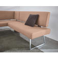 ECKBANK 137/231 cm  in Edelstahlfarben, Sandfarben  - Sandfarben/Edelstahlfarben, Design, Textil/Metall (137/231cm) - Dieter Knoll