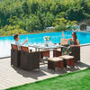 GARTENSET Flachgewebe Edelstahl  - Beige/Braun, MODERN, Glas/Kunststoff - Modante