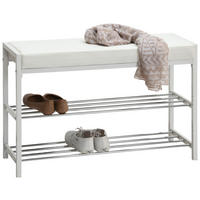 SCHUHREGAL 80/52/30 cm  - Weiss, Design, Textil/Metall (80/52/30cm) - Carryhome