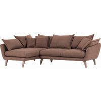 WOHNLANDSCHAFT in Mikrofaser Braun  - Naturfarben/Braun, Trend, Holz/Textil (267/170cm) - Ambia Home