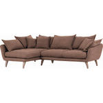 WOHNLANDSCHAFTL-Form  in Mikrofaser Braun  - Naturfarben/Braun, Trend, Holz/Textil (267/170cm) - Ambia Home