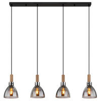 FÜGGŐLÁMPA 105/16/120 cm  - fekete, Design, faalapú anyag/Üveg (105/16/120cm) - Globo