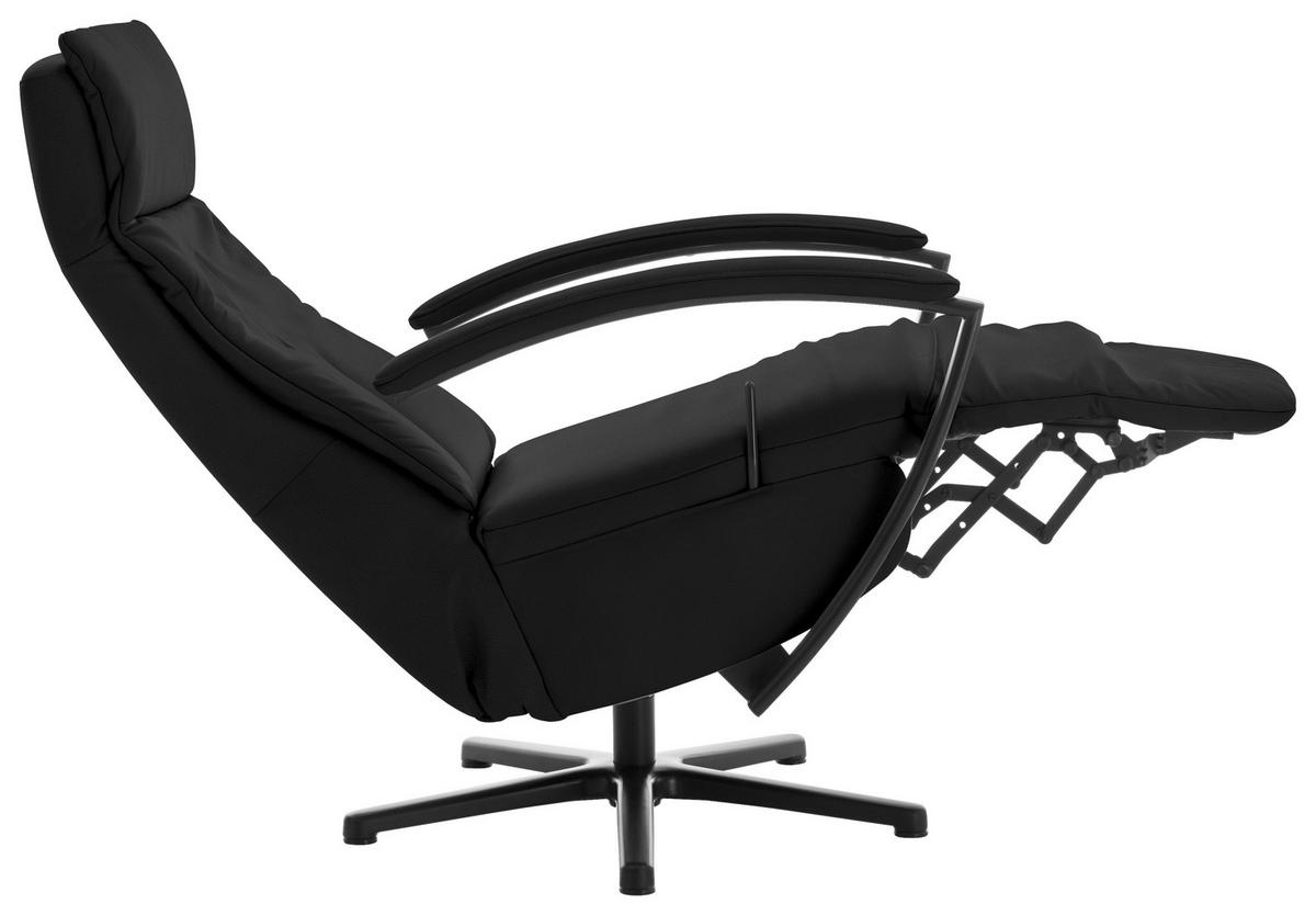 RELAXSESSEL in Leder Schwarz  - Schwarz, Design, Leder/Metall (76/112/83cm) - Beldomo Speed