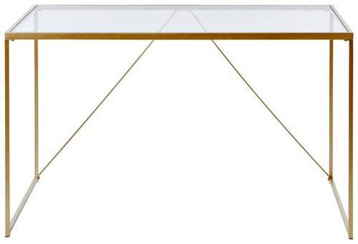 SCHREIBTISCH 120/60/73 cm  in Klar, Goldfarben  - Klar/Goldfarben, Konventionell, Glas/Metall (120/60/73cm) - Livetastic