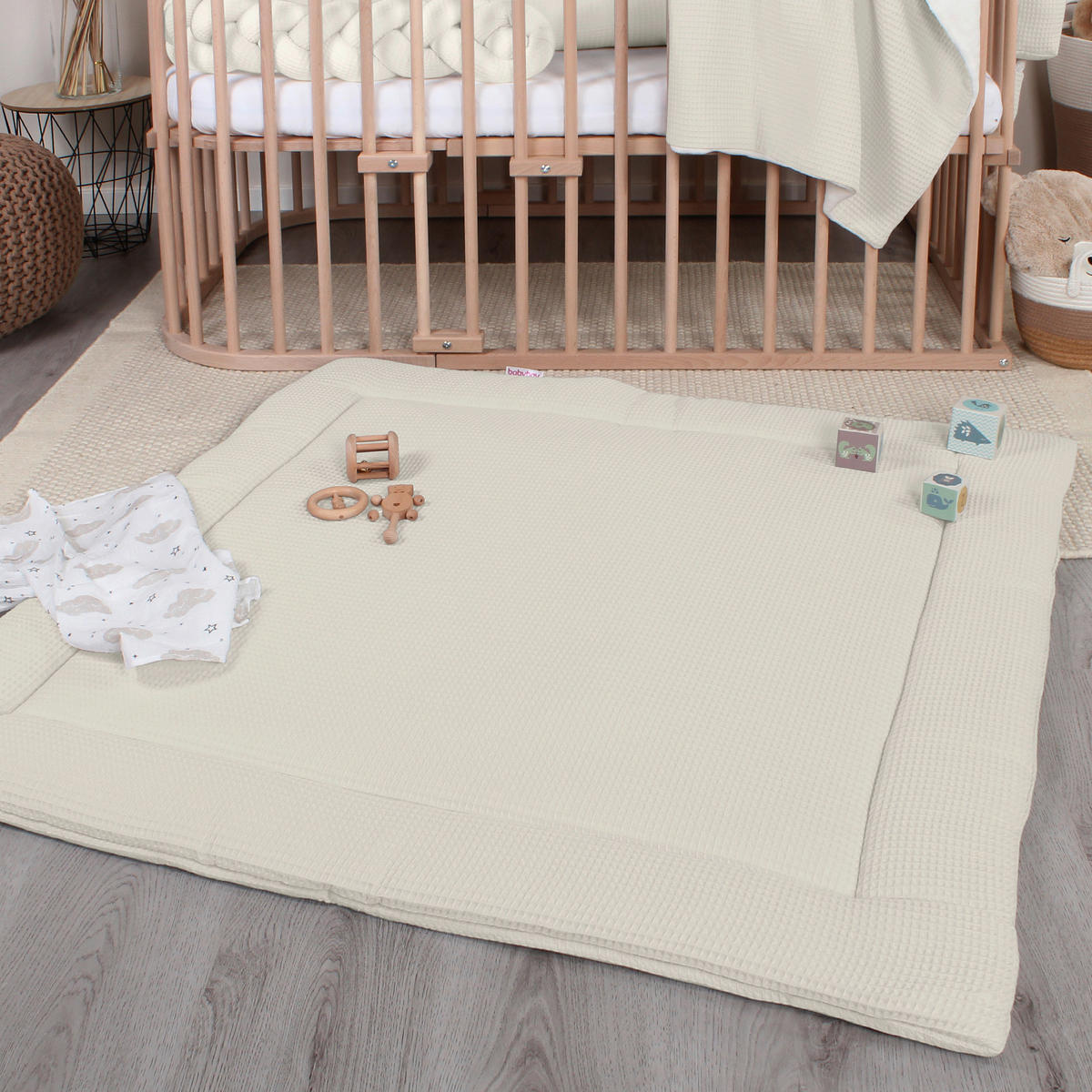 KRABBELDECKE 120/120 cm  - Creme, Basics, Textil (120/120cm) - Babybay
