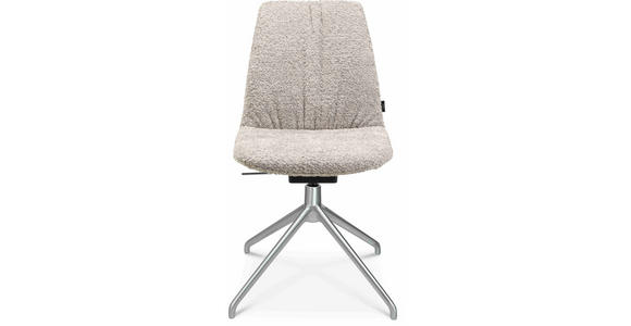 STUHL in Aluminium Bouclé Metall, Textil - Greige/Alufarben, Design, Textil/Metall (46/81,5-84,5/55cm) - Johann Jakob